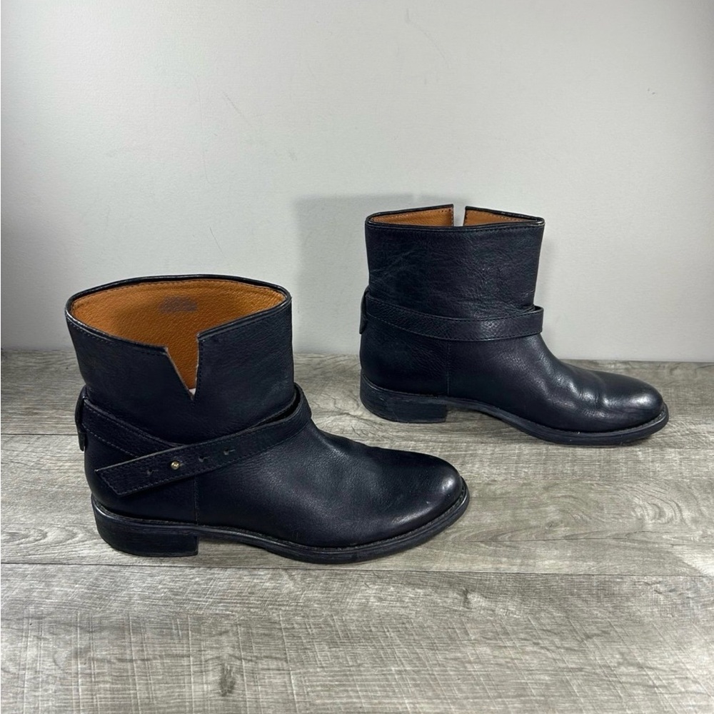 Madewell The Biker Black Leather Slip-On Moto Combat Ankle Women’s Boots 8.5